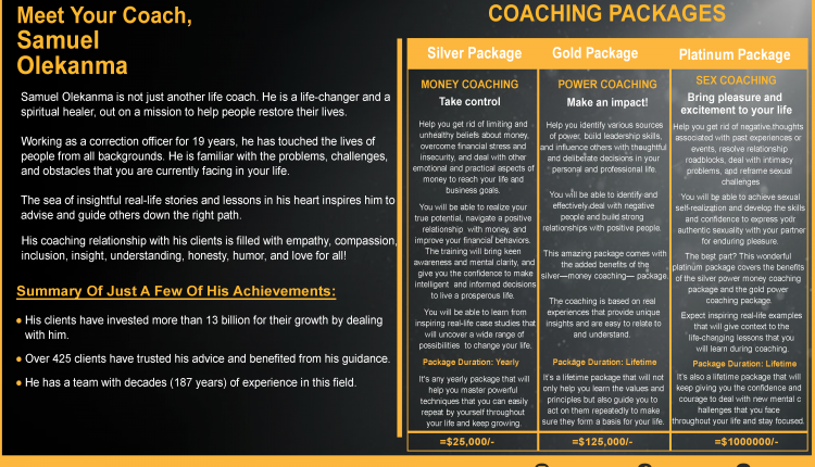 I hope you're doing well! I just wanted to share something I recently came across but honestly, it's probably not for you. There's this amazing coaching program worth a whopping 1 million dollars, and guess what? There's actually a way to access it for free. Crazy, right? But, you know, it's not really a big deal. I mean, who needs a million-dollar coaching program anyway? It's not like it could completely transform your life or skyrocket your career. And the idea of getting all that value without paying a cent? Sounds way too good to be true. Plus, it's not like you have the time or energy to dive into something that intense. You probably have other things going on that are more important. And let's be real, the idea of receiving top-notch guidance and insights from experts who charge a million dollars for their time is just too overwhelming. So yeah, just forget about it. Don't even think about trying to find out how to get into that program for free. It's probably not worth the effort. Besides, who wants all that success and knowledge handed to them on a silver platter, right?